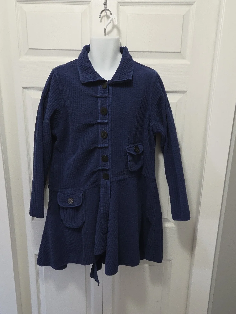 Women's XL Navy Button-Front Jacket - Picture 1 of 5